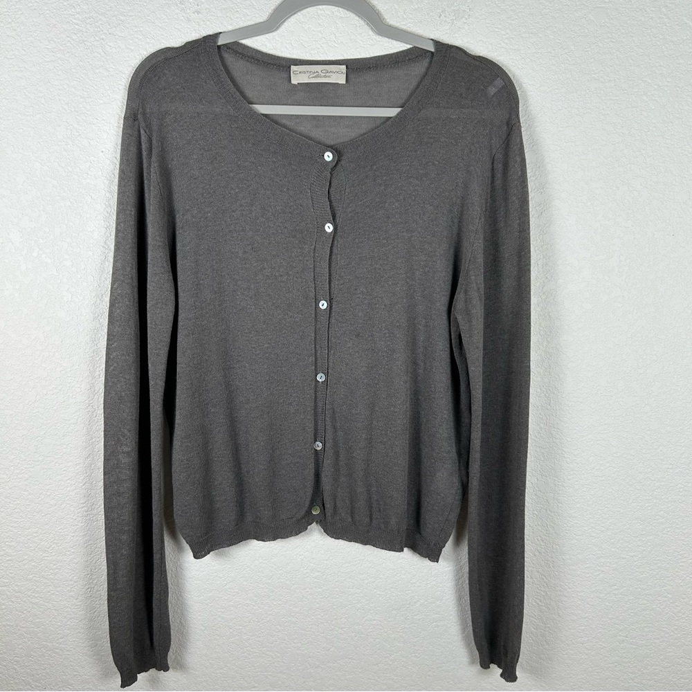 Cristina Gavioli women Sz XL lightweight button front viscose/polyamide cardi
